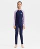  DECATHLON Nabaiji 100 Full Sleeves Colour Blocked Legged Swimsuit - Navy Blue