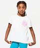 DECATHLON Knit Half Sleeves Floral Printed Tee - White