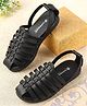 Cute Walk by Babyhug Slip-On Closure Mojaris With Solid - Black