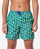 DECATHLON 100 Geokani Abstract Printed  Swimming Trunks - Green