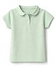 Doreme Cotton Knit Half Sleeves Solid Polo T-Shirt - Light Green