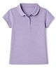 Doreme Cotton Knit Half Sleeves Solid Polo T-Shirt - Lilac