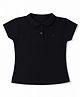 Doreme Cotton Knit Half Sleeves Solid Polo T-Shirt - Black