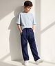 Pine Kids Cotton Knit Full Length Solid Lounge and Track Pants - Navy Blue