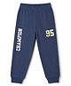 Doreme Sinker Knit Full Length Lounge  Pants With Champion Text Print - Royal Blue