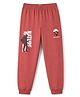 Doreme Sinker Knit Lounge And Track Pants Full Length With Text Print - Red