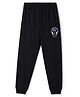 Doreme Sinker Knit Lounge And Track Pants Full Length With Text Print - Black