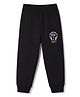 Doreme Sinker Knit Lounge And Track Pants Full Length With Text Print - Black