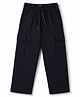 Doreme Sinker Knit Full Length Solid Lounge Pant With Cargo Pockets - Navy Blue