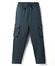 Doreme Sinker Knit Full Length Solid Lounge Pant With Cargo Pockets - Dark Green