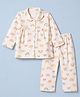 Ben Benny Single Jersey Knit Full Sleeves Co-Ords Top & Pyjama Night Suit with Rainbow Print - Cream