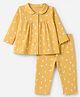 Ben Benny Single Jersey Knit Full Sleeves Co-Ords Top & Pyjama Night Suit with Bunny Print - Yellow