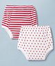Ben Benny Single Jersey Knit Striped Shorts With Star Print Pack of 2 - White & Red
