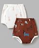 Ben Benny Single Jersey Knit Shorts With Animal Print Pack of 2 - White & Brown