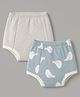 Ben Benny Single Jersey Knit Shorts With Polka Dots & Bird Print Pack of 2 - Sky Blue & Grey