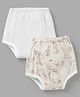 Ben Benny Single Jersey Knit Striped Shorts With Floral Print Pack of 2 - White & Light Brown
