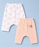 Ben Benny Interlock Knit Full Length Snail Printed Diaper Leggings Pack of 2 - Pink White