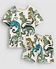 Googo Gaaga 100% Cotton Knit Half Sleeves Chameleon Printed Tee & Shorts Set - Cream