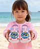Yellow Bee Disney Featuring Rotating Stitch Applique Detailed Colour Blocked & Perforated Buckle Closure Sandals - Pink