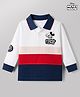 Babyhug Disney 100% Cotton Knit Polo T-Shirt with Full Sleeves, Mickey Mouse Graphic - White
