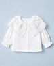 Babyhug 100% Cotton Poplin Woven Front Open Solid Top with Full Sleeves in White