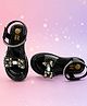 Freeplay Stone Embellished Velcro Closure Heel Sandals - Black