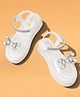 Freeplay Stone Embellished Velcro Closure Heel Sandals - White