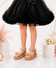 Freeplay Stone Embellished Velcro Closure Heel Sandals - Black