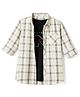 Pine Kids 100% Cotton Woven Full Sleeves Checks Shirts and T-shirt with Half Sleeves Tee and Believe In Yourself Print - Beige