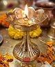 HAZEL Brass Lotus Diya for Puja & Home Decor | Oil Lamp Deepak for Temple, Festival & Diwali Use