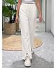 Lil Tomatoes Cotton Looper Knit Solid Slit Pants - White