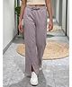 Lil Tomatoes Cotton Looper Knit Solid Slit Pants - Violet