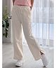 Lil Tomatoes Cotton Looper Knit Solid Slit Pants - White