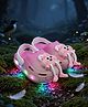 Yellow Bee Bunny Applique Detailed Perforated Slingback LED Clogs - Pink