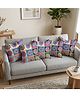 Divine Casa Mandala Printed Polyester Cushion Covers Set of 5 with Lace Border - Teal-Multi