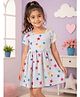 3PIN Cotton Knit Half Sleeves Stars Printed Dress - Grey
