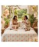 Haus & Kinder 100% Combed Cotton 186 TC King Flat Bedsheet Golden Hour Garden