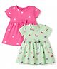 Babyhug Cotton Single Jersey Knit Half Sleeves Heart & Rainbow Print Pack of 2 - Pink & Sea Green
