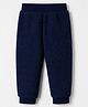 Babyhug Fur Knit Full Length Solid Fleece and Woollen Regular Fit Pant - Navy Blue