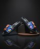 FEETWELL SHOES Teddy Bear & Peach Applique Detailed Sliders - Black