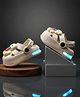 FEETWELL SHOES Teddy Bear Applique Detailed Perforated Slingback LED Clogs - Beige