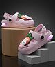 FEETWELL SHOES Bunny Applique Detailed Perforated Slingback Clogs - Pink