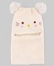 Babyhug Knit Woollen Cap with Cable Knit Design Pink - Diameter 10 cm