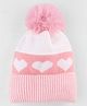 Babyhug Knit Heart Design Woollen Cap Pink - Diameter 10 cm