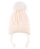 Babyhug Knit Woollen Cap with Cable Knit Design Light Pink - Diameter 10 cm