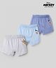 Babyhug Disney Single Jersey Knit Trunks with Mickey & Friends Print Pack of 3 - Blue Light Grey Light Blue