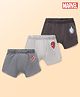 Babyhug Marvel Single Jersey Knit Brief with Avenger Graphic Pack of 3 - Brown, Grey, Light Grey