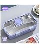 Puchku Lunch Box 650ml + 150ml with Spoon and Chopstick + Bowl, 304 SUS Stainless Steel Bento Box for Office and School - Purple