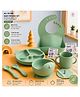 Puchku 6 Pcs Silicone Baby Feeding Set, BPA Free & Microwave Safe Dinner Tableware Kit - (Green)