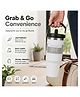 Puchku 890 ml Stainless Steel Tumbler Hot and Cold with Handle and Lid 2 Straw - White